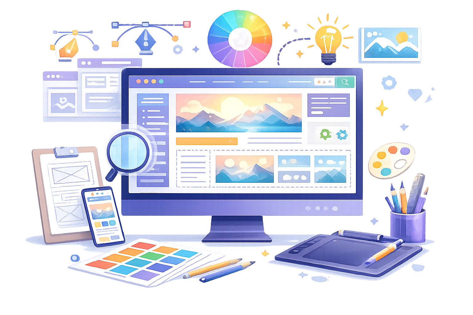 Web design training program illustration